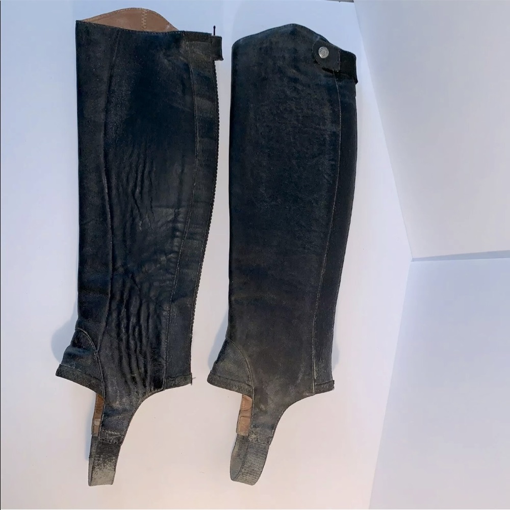 Ariat half chaps black leather close contact equestrian size XSM